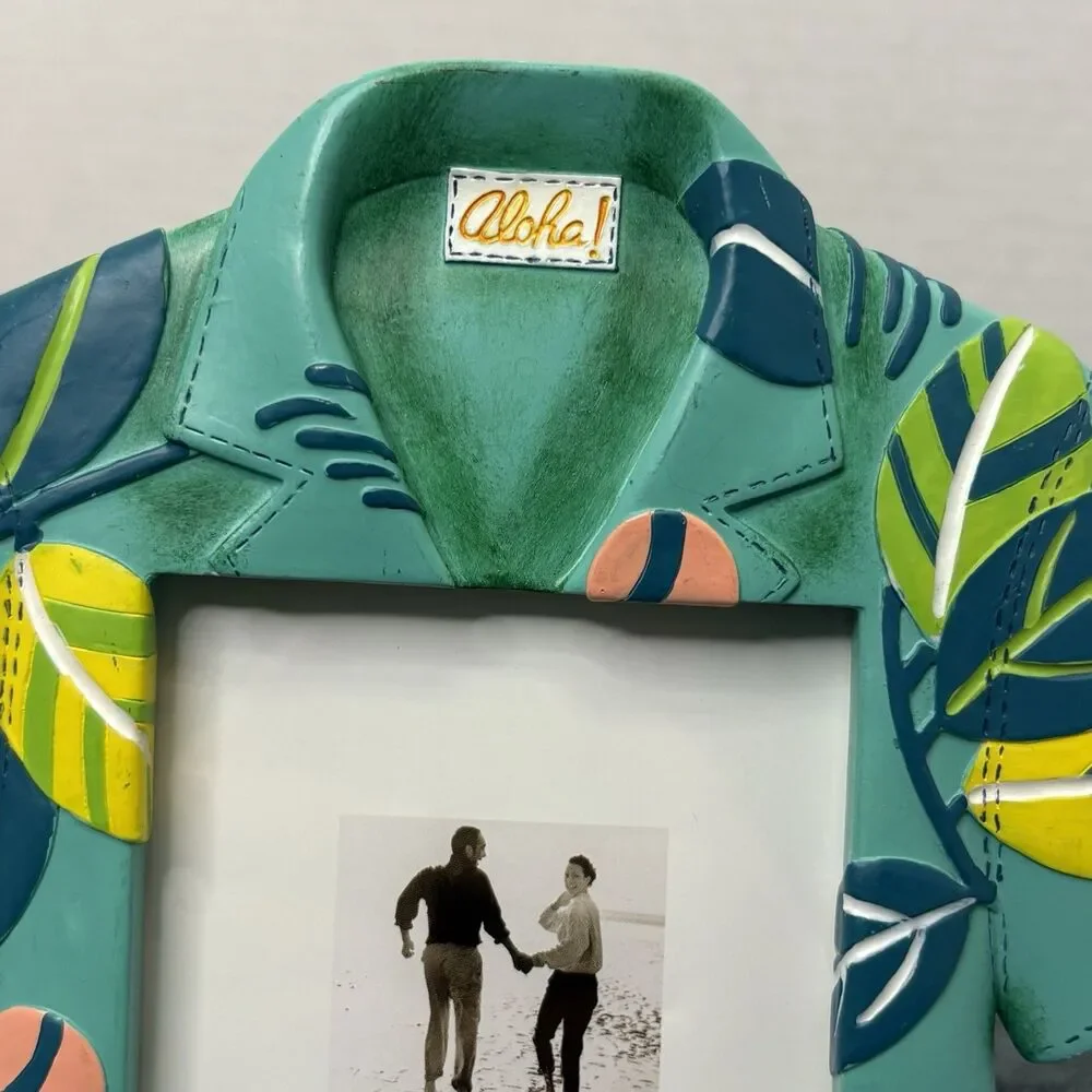 Sonoma Home Goods Hawaiian Aloha Shirt Picture Frame 3.5x5